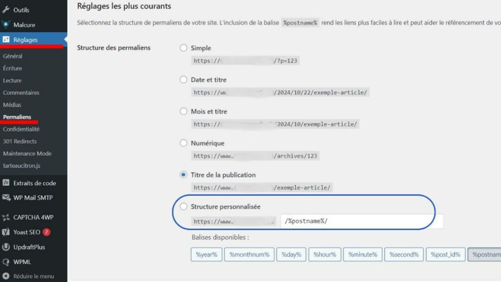 SEO WordPress : structure de permaliens